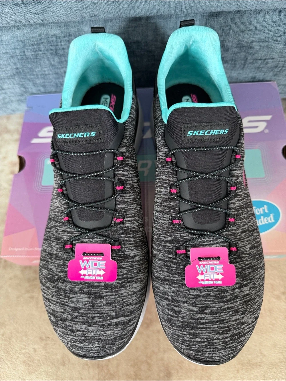 Skechers Women's Summit Quick Getaway Heather Gray Slip-On Sneakers
